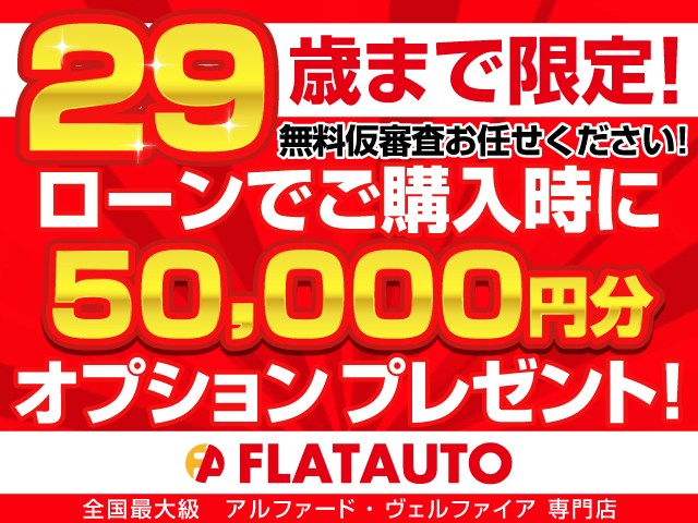 ★18～29才若者の皆様限定★ローンでご購入
時、50000円分のオプションプレゼントキャ
ンペーン実施中♪保証人・頭金0円申込OK！
今すぐ無料仮審査お任せ下さい！ローン実績
多数・120回までローンOK★