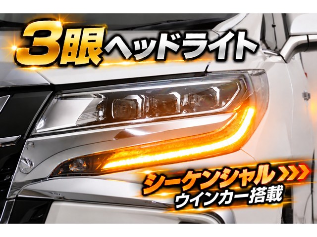 先進的で気品ある表情を演出する3眼LEDヘッ
ドライト。流れるように光るシーケンシャル
ウインカーが、存在感と先進性を放ち、夜間
走行を美しく彩ります。