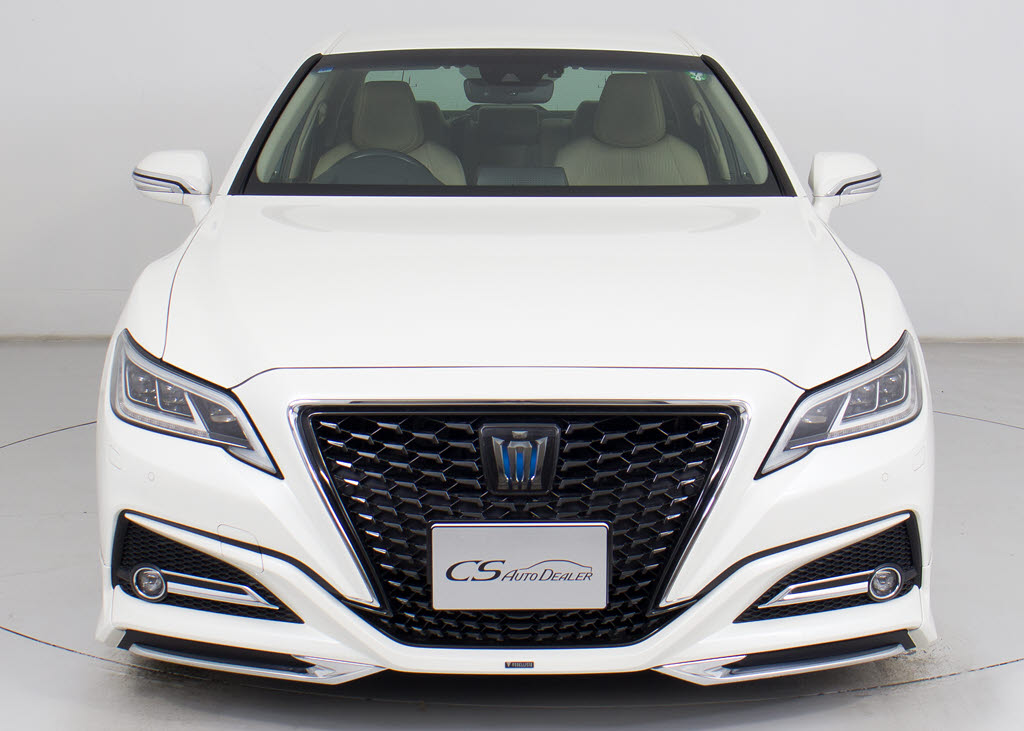 クラウンＨＶ　３．５Ｇ-ＥＸ後期　モデリスタ　白本革　ＢＢＳ１９ＡＷ