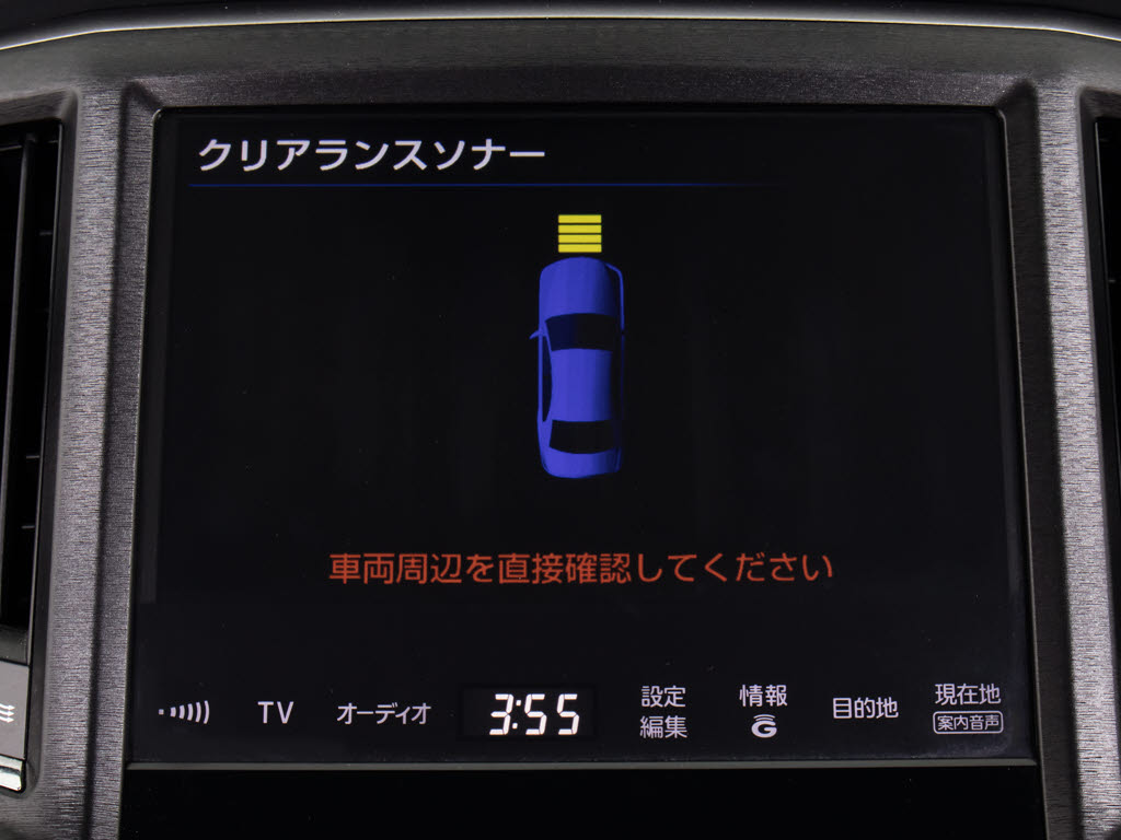 踏み間違い防止機能インテリジェントクリア
ランスソナー！前後４つずつ、計８つのセン
サーで障害物を検知し、アクセルとブレーキ
の踏み間違いの際に、衝突被害軽減ブレーキ
をかけます。