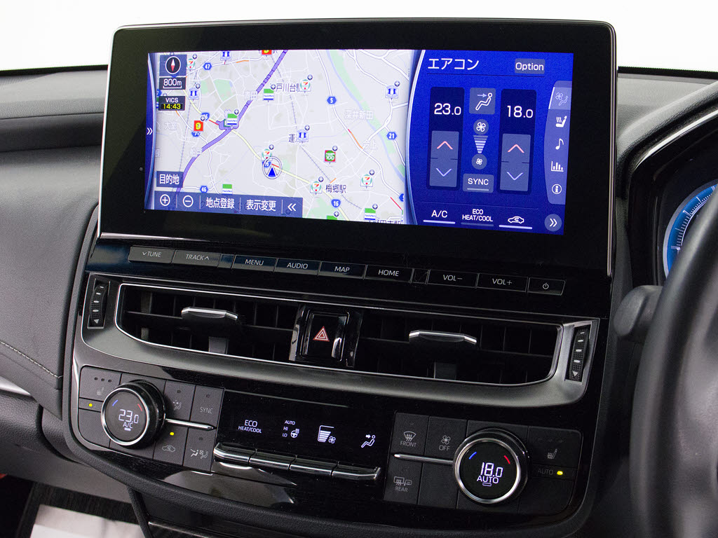 トヨタマルチオペレーションタッチ機能付き
の大画面SDナビ！12.3インチディスプレイ！
Bluetoothやスマホ連携も対応！
