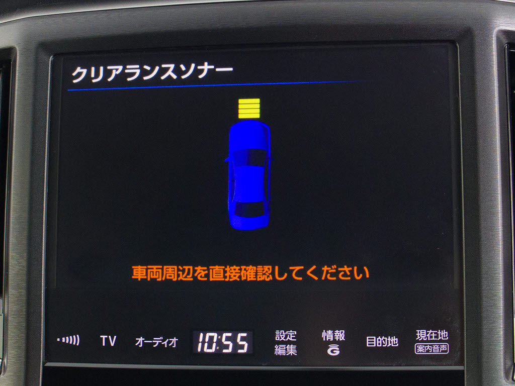踏み間違い防止機能インテリジェントクリア
ランスソナー！前後4つずつ、計8つのセンサ
ーで障害物を検知し、アクセルとブレーキの
踏み間違いの際に、衝突被害軽減ブレーキを
かけます。
