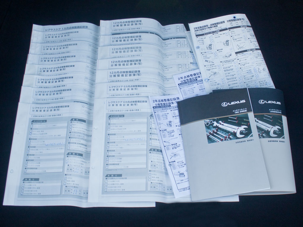 新車保証書メンテナンスノート完備！！記録
簿も確認できこれまでのオーナー様の扱いの
良さを感じるポイントです。整備内容も確認
しご案内させて頂きますのでお気軽にお申し
付け下さいませ！！