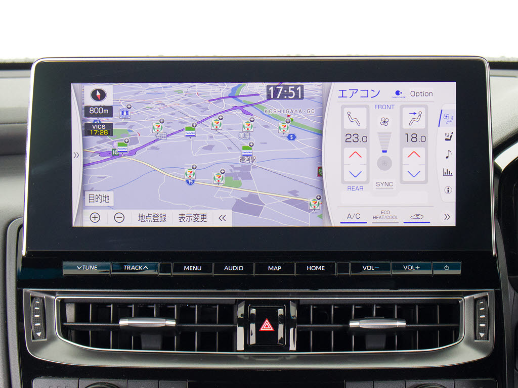 トヨタマルチオペレーションタッチ機能付き
の大画面SDナビ！12.3インチディスプレイ！
Bluetoothやスマホ連携も対応！