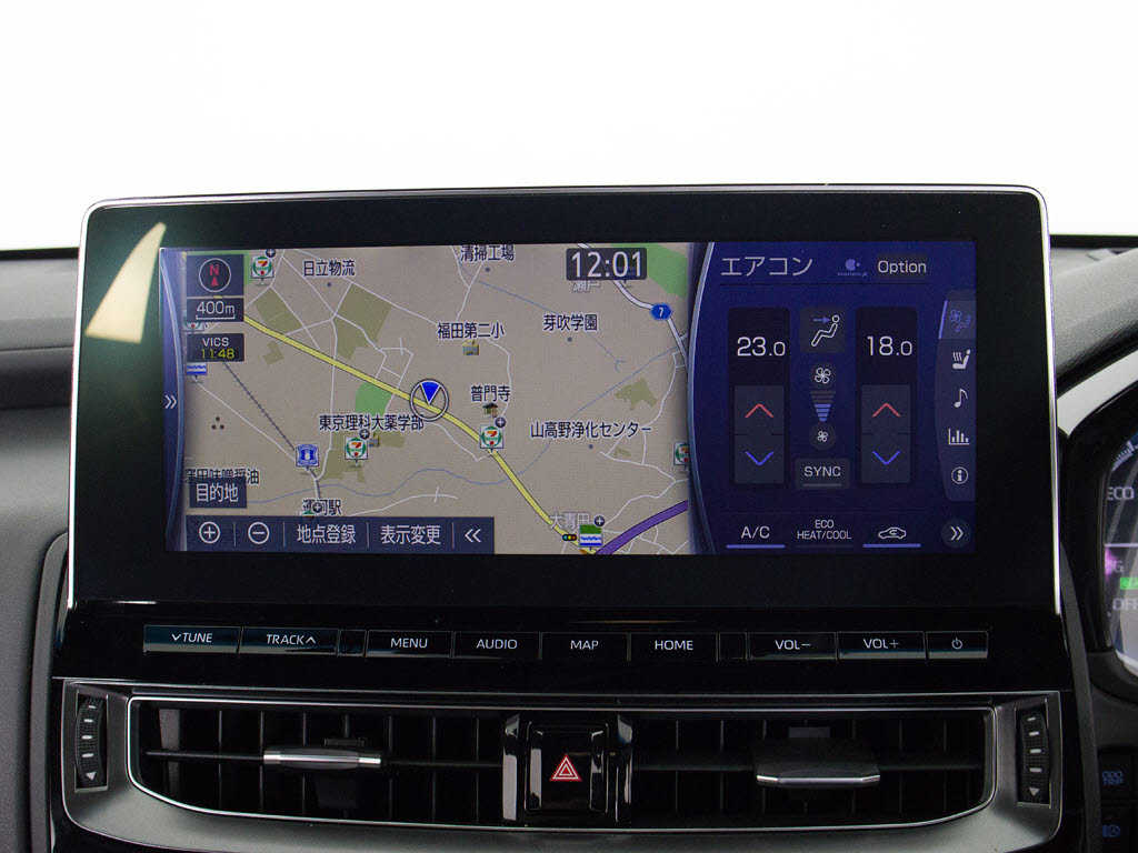 トヨタマルチオペレーションタッチ機能付き
の大画面SDナビ！12.3インチディスプレイ！
Bluetoothやスマホ連携も対応！