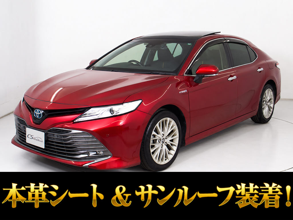 カムリ　ＧレザーＰＫＧ　禁煙　パノラマルーフ　ＢＳＭ　黒本革　