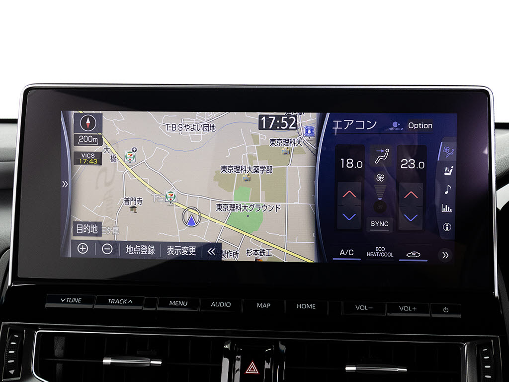 トヨタマルチオペレーションタッチ機能付き
の大画面SDナビ！12.3インチディスプレイ！
Bluetoothやスマホ連携も対応！